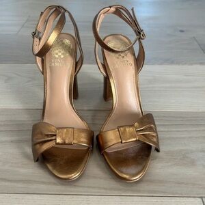 Vince Camuto Bronze Ankle Strap Heels